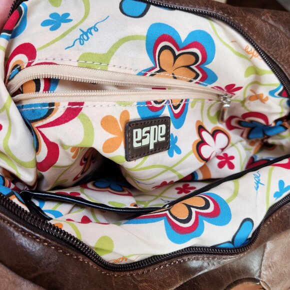 espe hobo style faux leather‎ brown and tan shoulder bag tassels boho - Picture 9 of 16